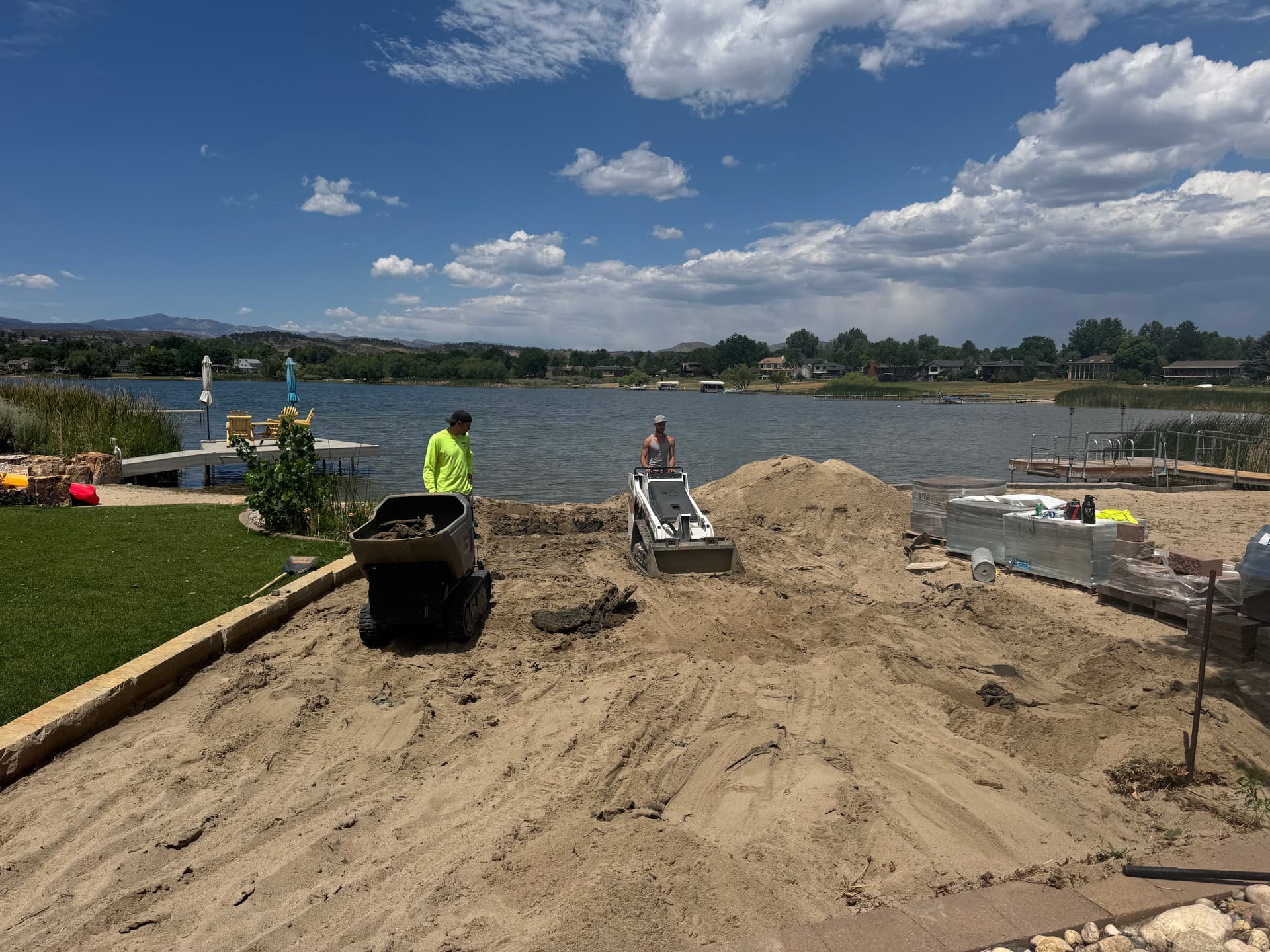 Gallery photos for Lakeside Paver Patio with Sitting Walls Built from the Ground Up: Image #2