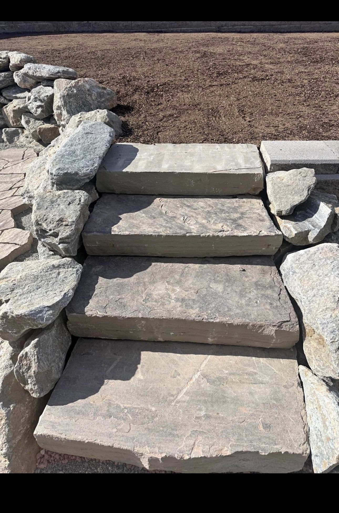 Project Natural Stone Steps Built for a Colorado Native Landscape image