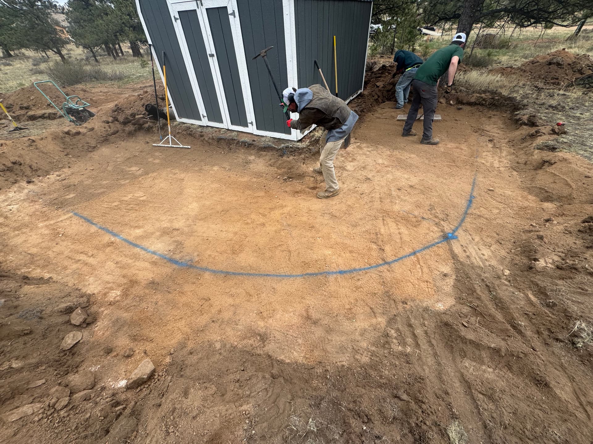 Gallery photos for 350 sq ft flagstone patio built to handle hillside drainage: Image #1