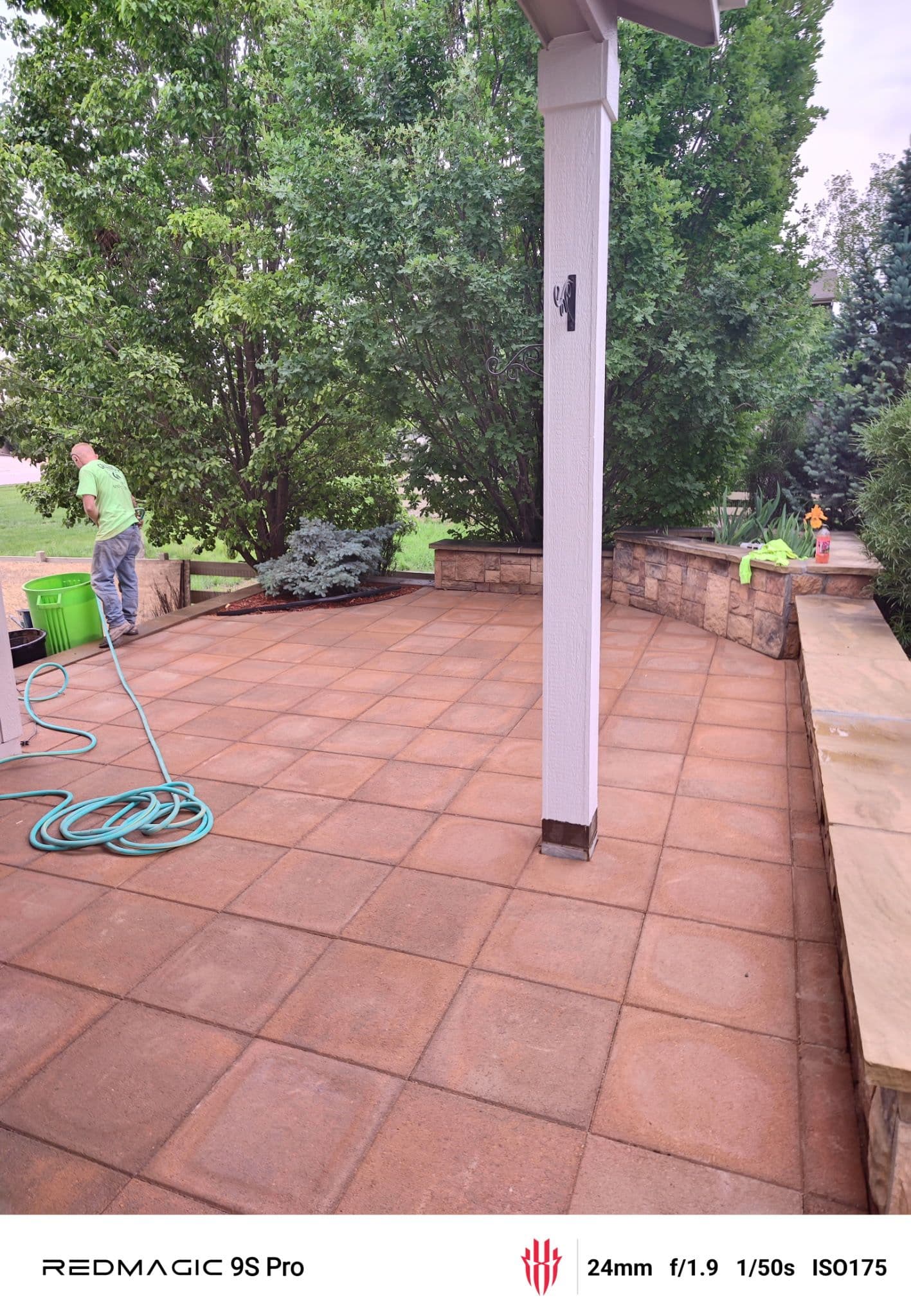 Stunning Backyard Patio Installation in Lush Garden